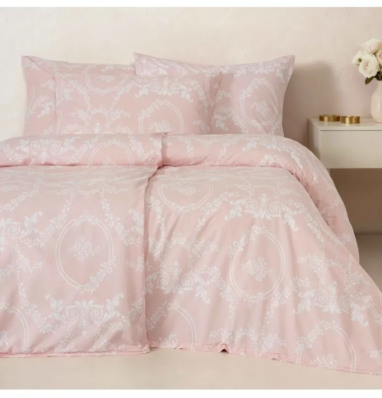 Obliečky bavlnené Ottorino ružové EMI, Štandardný set jednolôžko obsahuje 1x 140x200 + 1x 70x90