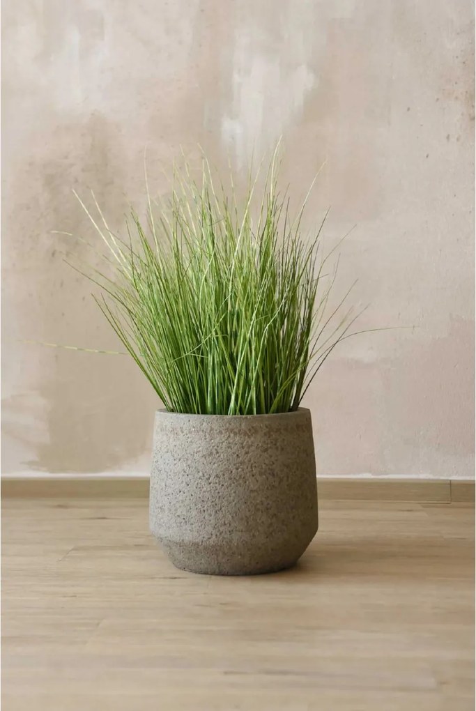 Dizajnový kvetináč SASSO, vláknocement, 32x28 cm, sivý