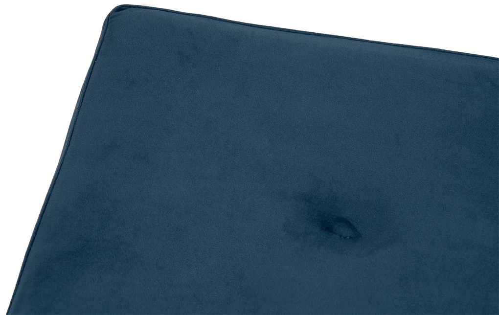 Noela Zamatová lavica s čiernou podnožou MOZA modrá