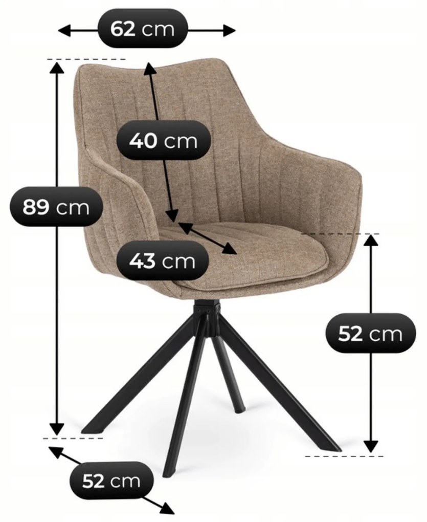 PROXIMA.store - Čalúnená otočná stolička MUMBAI FARBA: čierna