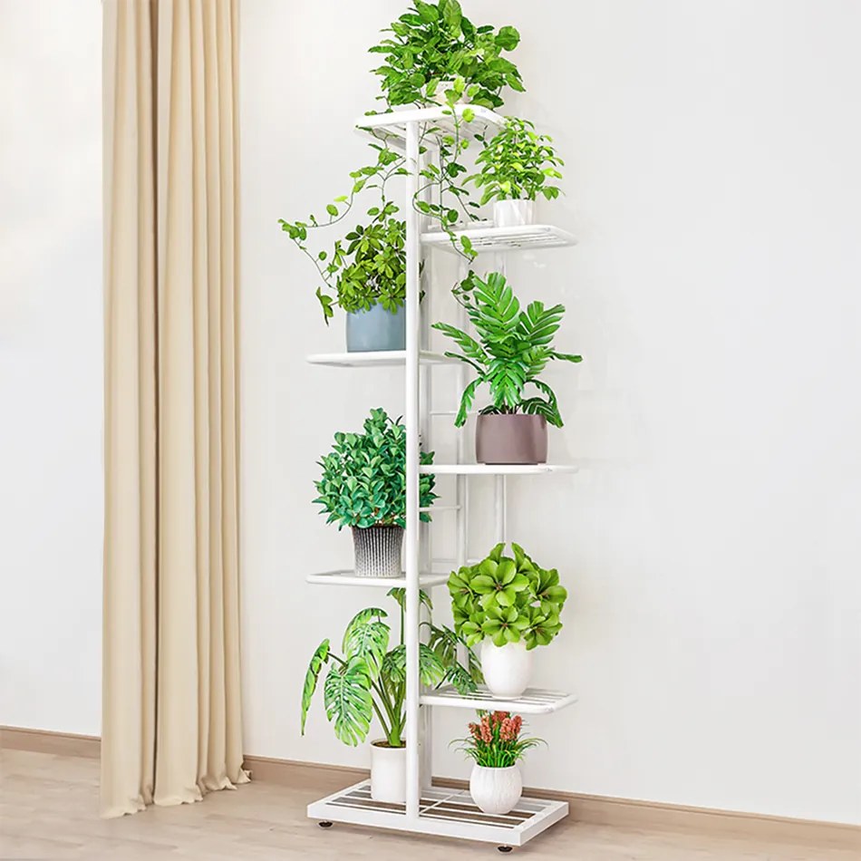 Stojan na kvety Bamir 2, biela, 43 x 22 x 126 cm