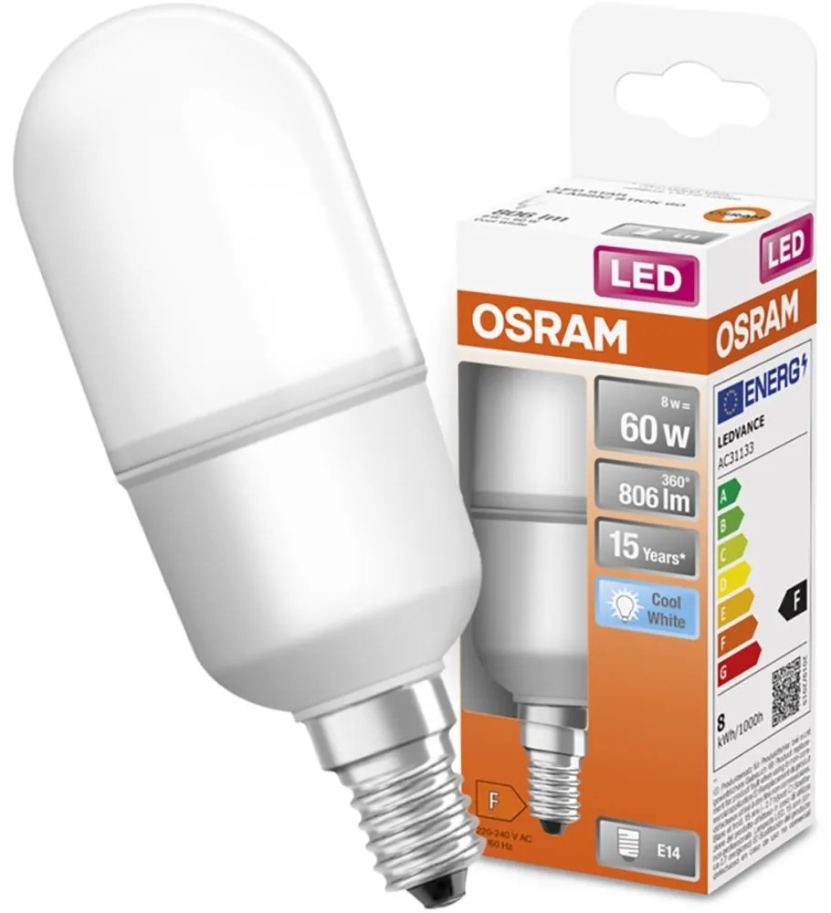 LED žiarovka E14 T25 8W = 60W 806lm 4000K Neutral OSRAM Stick