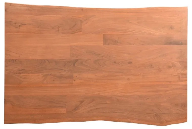 furniture-nabytek.cz - Jedálenský stôl Willy z masívneho akáciového dreva s čiernymi kovovými nohami, lakovaný, prírodný – 120×80 cm