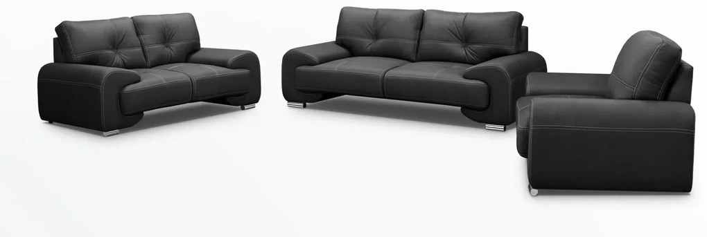 Sedacia súprava omega Lux 3+2+1, černá (Vega 99)