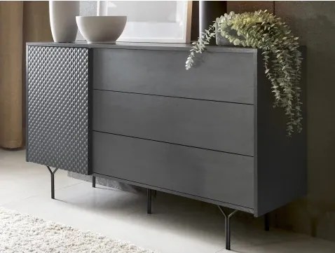 Úložná komoda Raven, čierna%