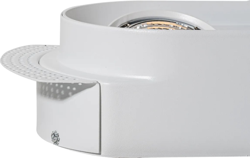 Sada 6 zaoblených zapustených bodových svetiel biela GU10 70 mm 2-svetelné - Hubs