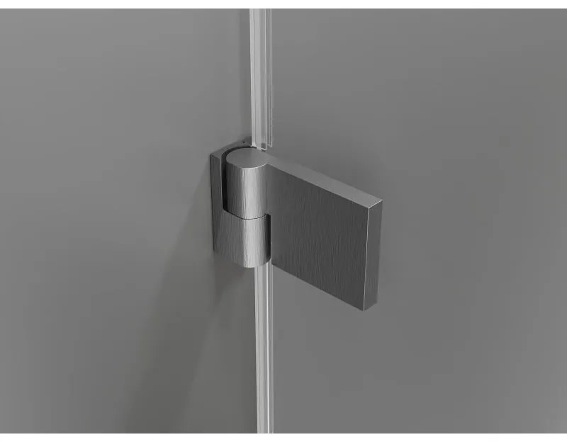 Mexen Lunar-B, sklápací sprchový kút ľavý 100 x 100 cm, 8mm číre sklo, profil grafit brúsený, 832-100-100-66-00-L