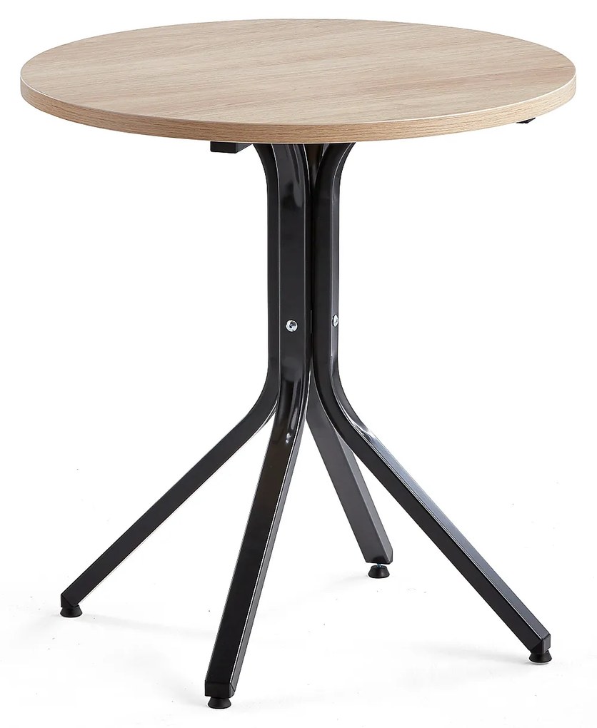 Stôl VARIOUS, Ø700x740 mm, čierna, dub