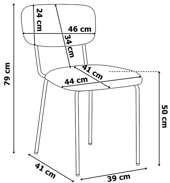 Jedálenská stolička LOUIS zamatová, zlatá / béžová