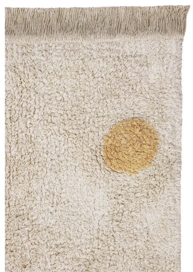 Okrovožltý krémový prateľný ručne tkaný bavlnený detský koberec 120x160 cm Hippy Dots Honey – Lorena Canals