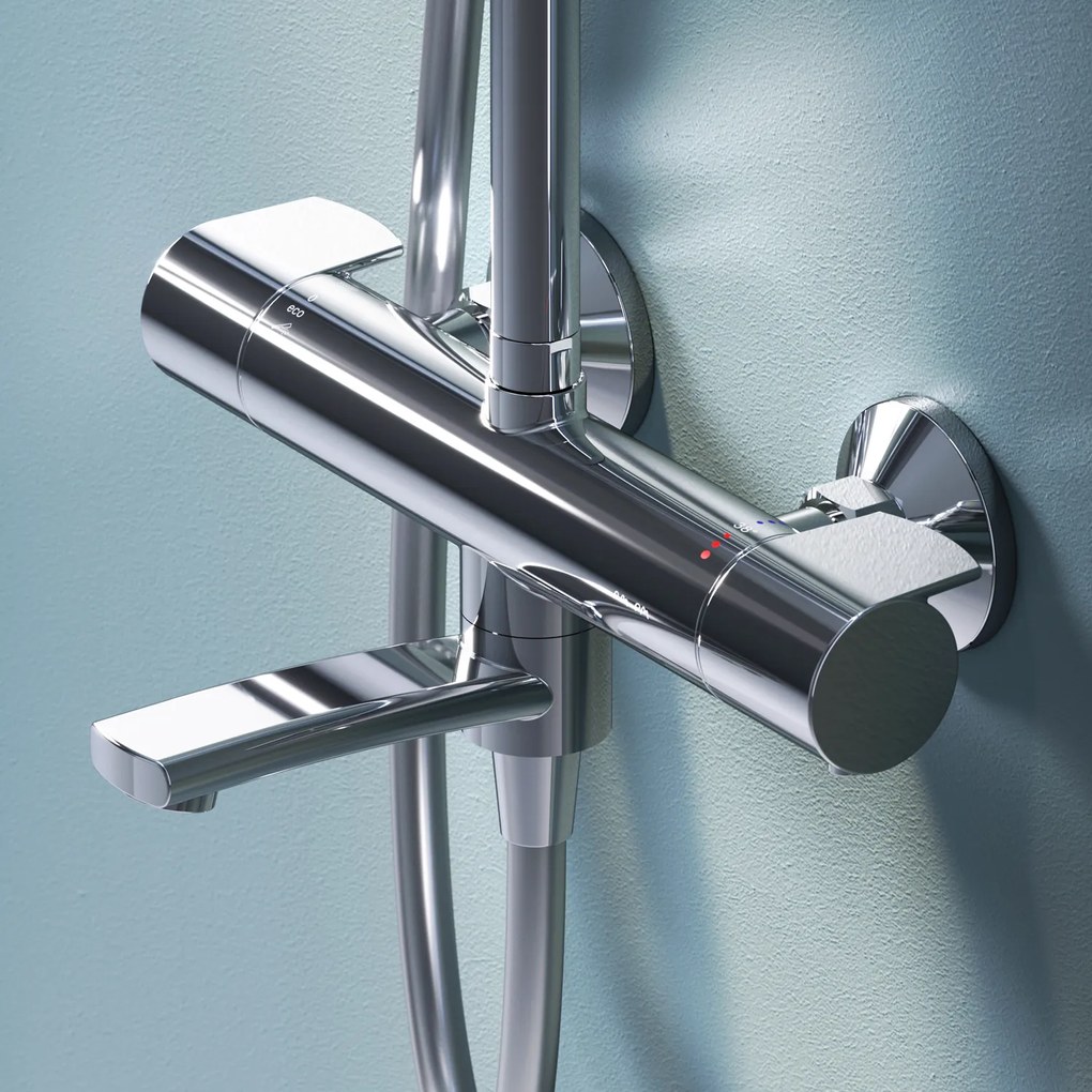 Sprchový systém AM.PM X-Joy F0785A500 s termostatickou vaňovou a sprchovou batériou, chróm