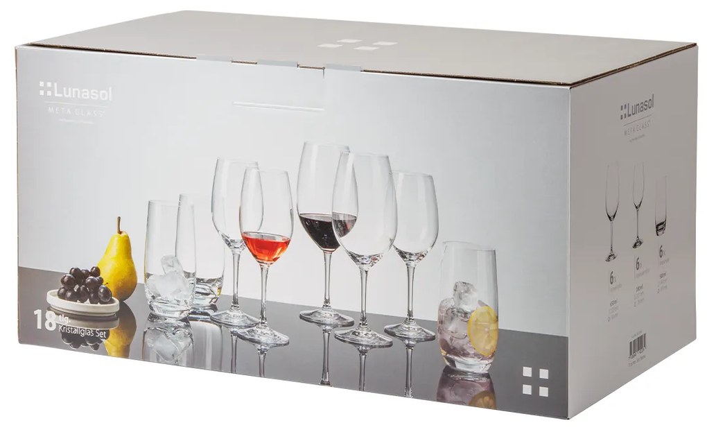 Štartovací set pohárov do domácnosti 18 ks - BENU BASIC PREMIUM Glas Lunasol - 322042