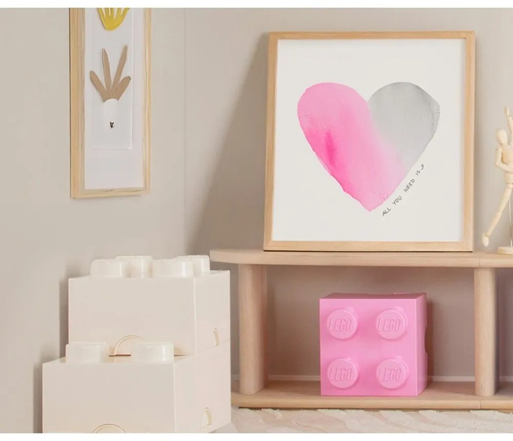 Svetloružový úložný box štvorec LEGO®