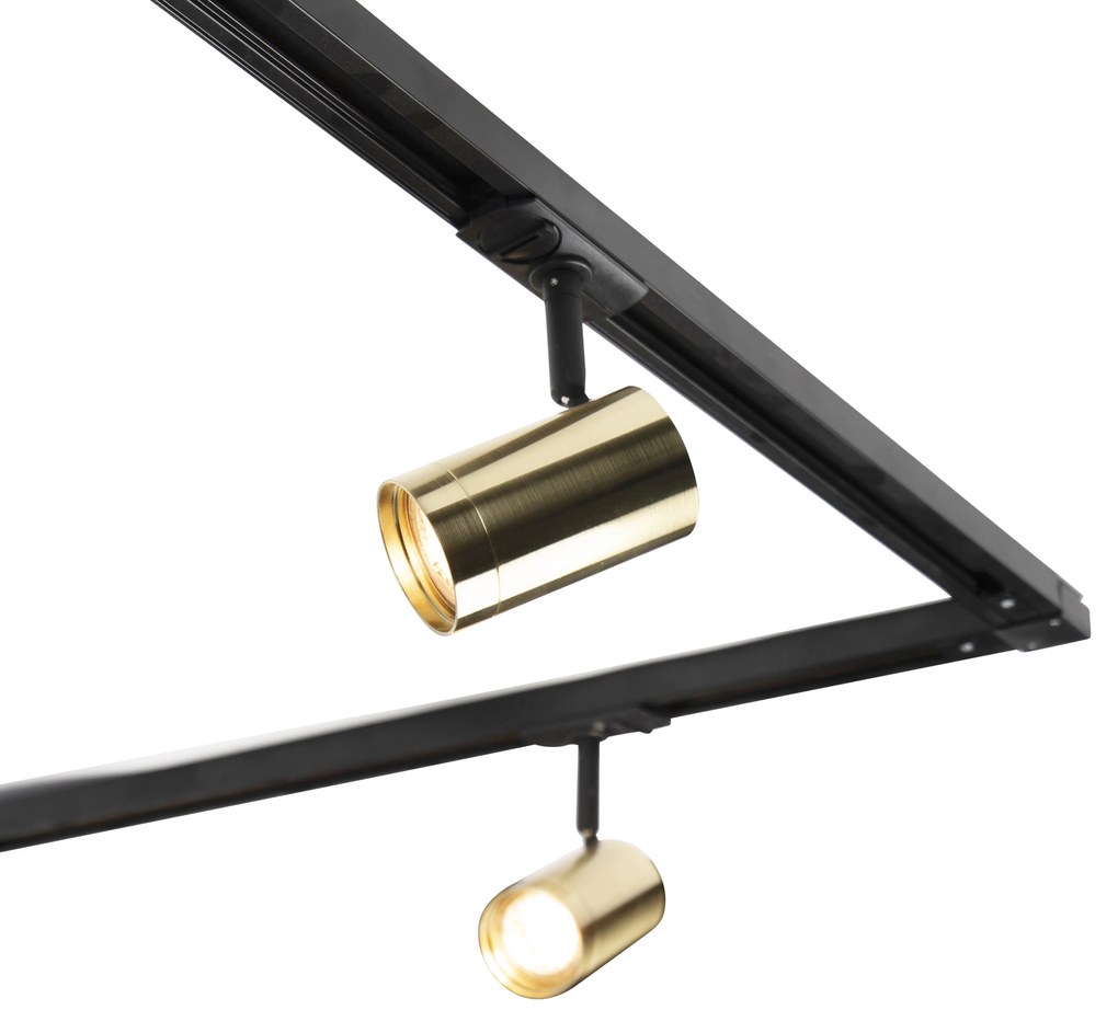 Koľajnicový systém s 5 reflektormi 1-fázový čierny so zlatom - Jeana