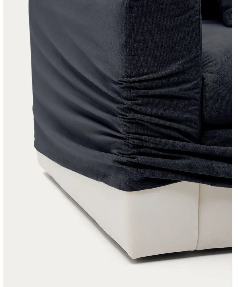 Antracitová ľanová pohovka 240 cm Nora – Kave Home