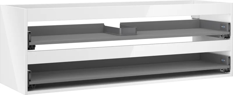 Mexen Box-A, závesná skrinka 140 cm, 2 zásuvky, biela lesklá, 91AX0-1400-470-2-00