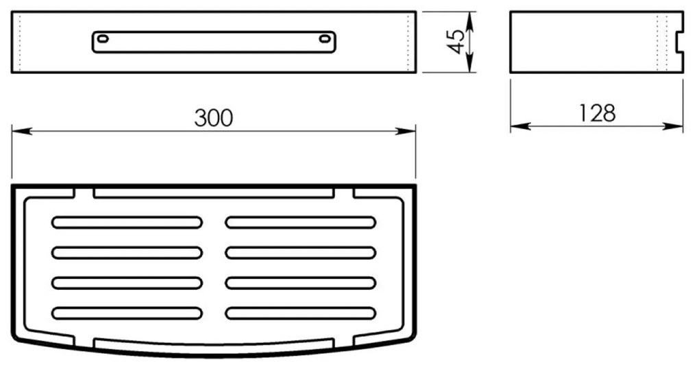 Gedy Gedy, SMART polica do sprchy, 300x45x128mm, zlato mat, 241788