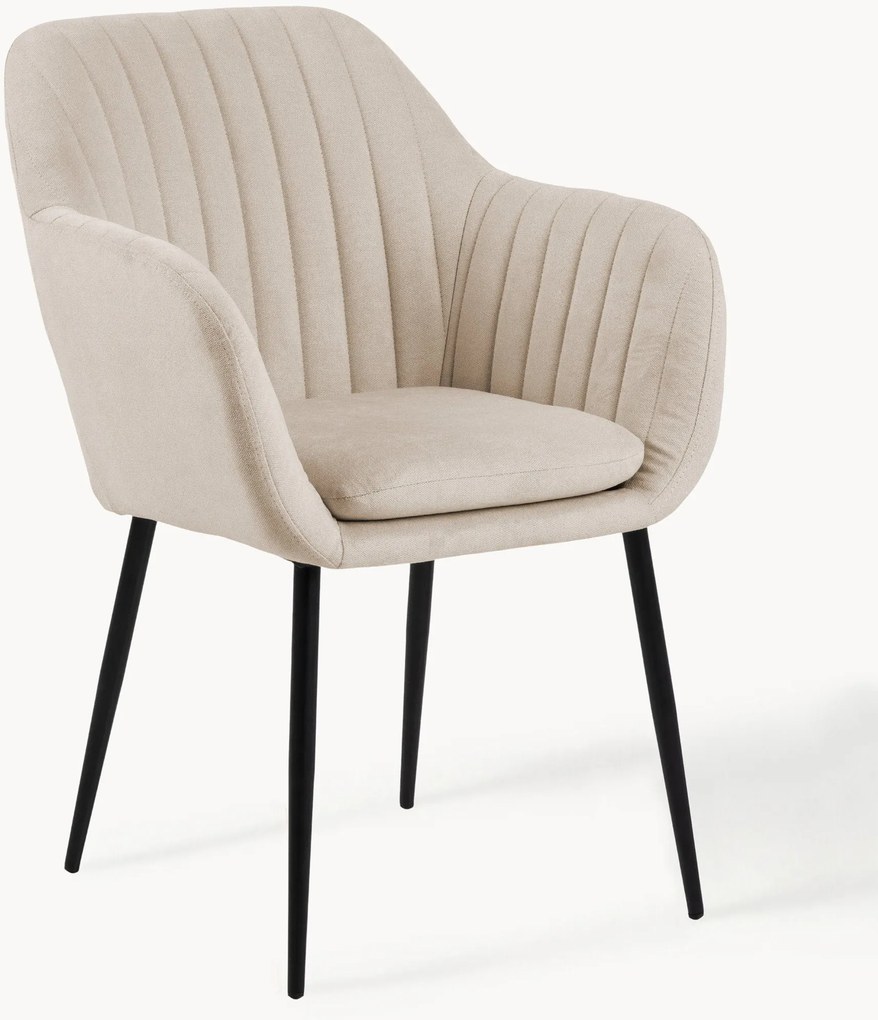 Stolička's opierkami a kovovými nohami Emilia