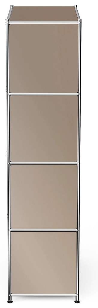 Vysoký kovový regál »CN3« so 4 priehradkami, hnedosivý