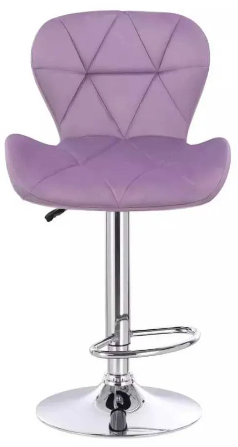 LuxuryForm DESIGN Barová stolička LIVIO VELUR na striebornom tanieri - levanduľa