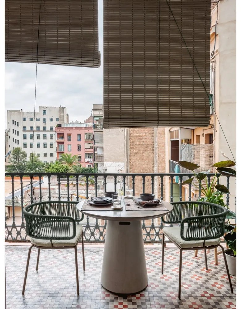 Betónový vonkajší jedálenský stôl Kave Home Itai, ⌀ 90 cm