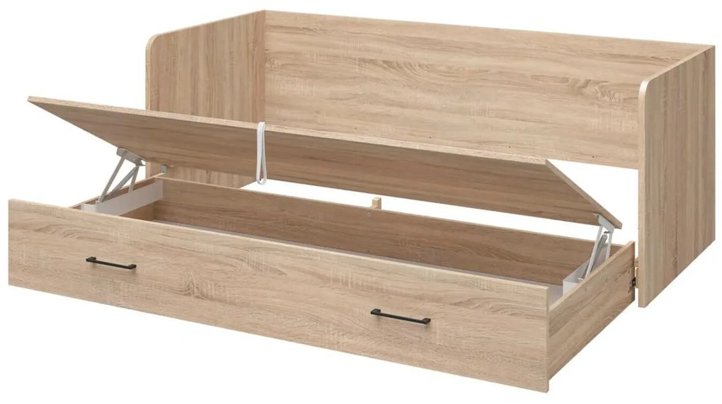 Jednolôžková rozkladacia posteľ 80 cm BRW Tetrix 13 (dub sonoma) (s úl. priestorom). Akcia -35%. Vlastná spoľahlivá doprava až k Vám domov. 1098495