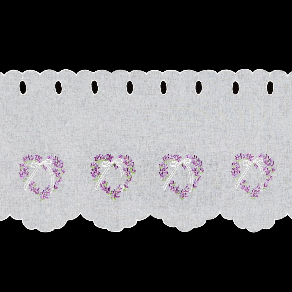 KRÁTKA ZÁCLONA NA PÚTKACH LAVENDER 145X40 CM KVETY