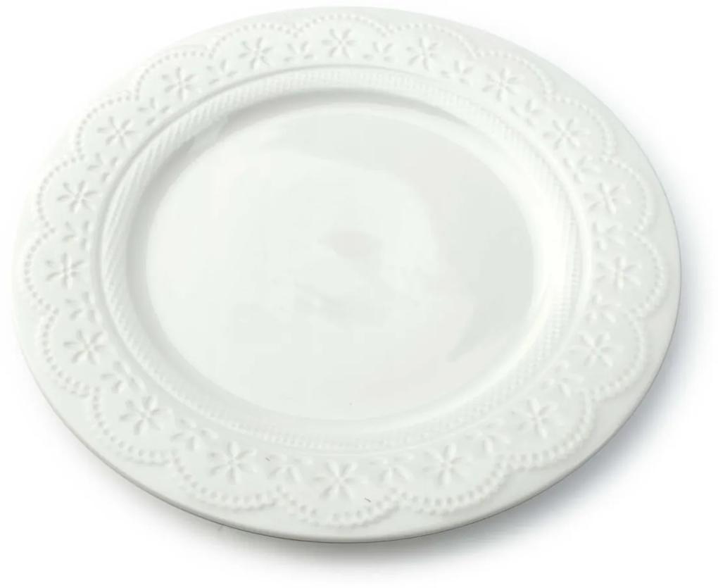 Plytký tanier KORONKA 26 cm biely