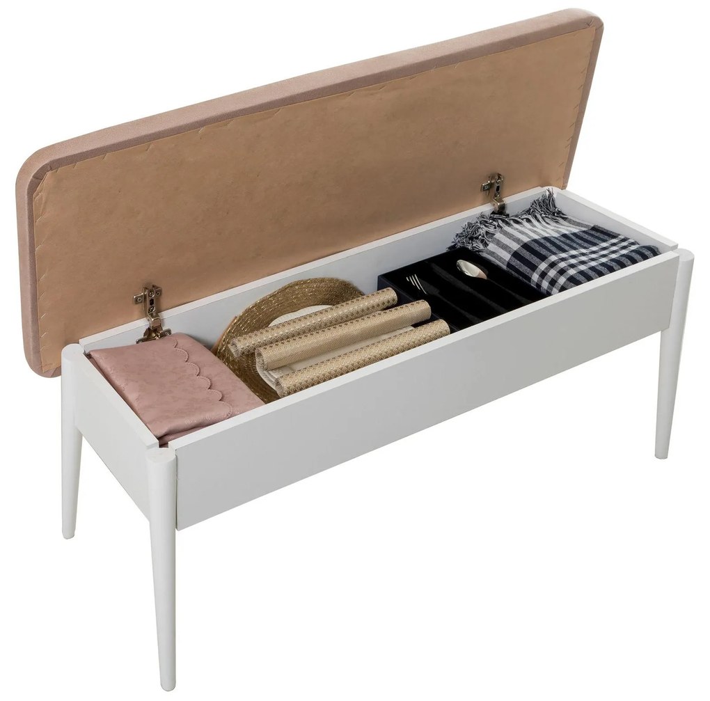 Lavica Vlasta 3 (biela + kamenná) (s úl. priestorom). Akcia -18%. Vlastná spoľahlivá doprava až k Vám domov. 1089582