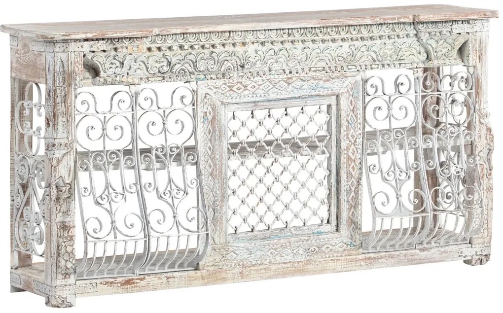 furniture-nabytek.cz - Masivní barový pult Zambezi z lakovaného dřeva, bílý – 180×45×95 cm