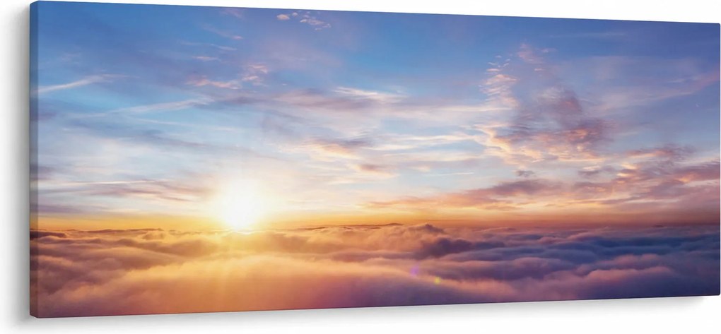 Obraz - Západ slnka nad mrakmi (120x50 cm)
