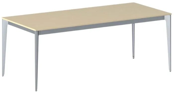 Rokovací kancelársky stôl PRIMO ACTION, 200x90 cm, sivostrieborná podnož, breza
