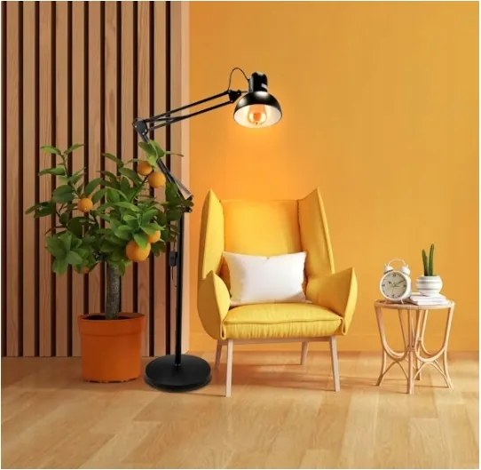 Stojacia lampa 1xE27/40W/230V čierna