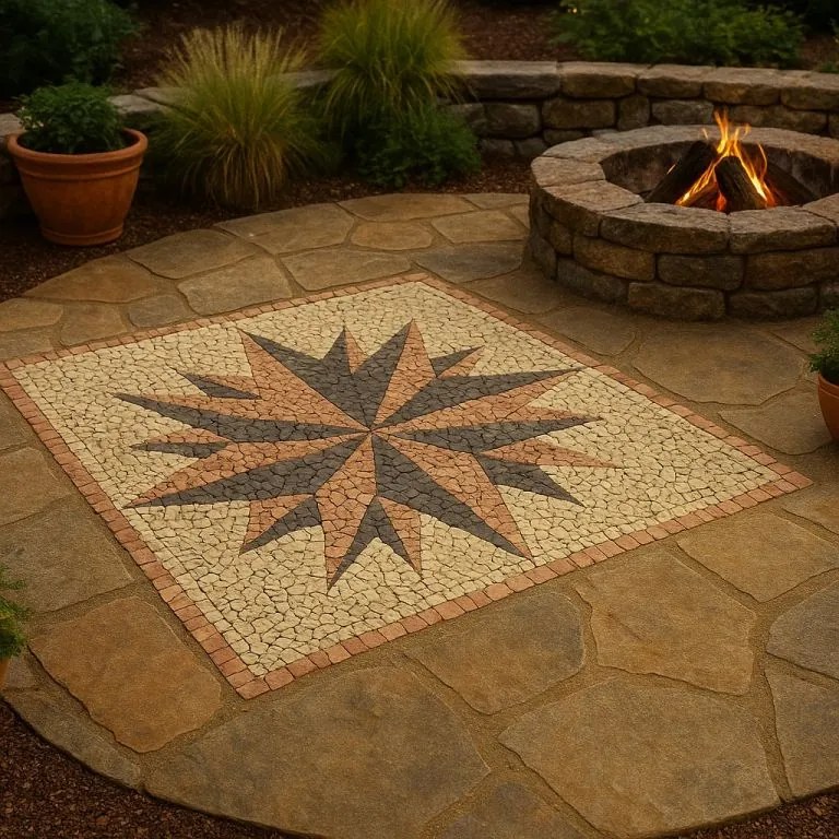 Divero 60224 Mramorová mozaika kompas - 120 x 120 cm