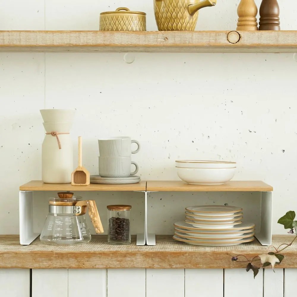 Biela/v prírodnej farbe kovová prídavná polička 30,5x14 cm Tosca – YAMAZAKI