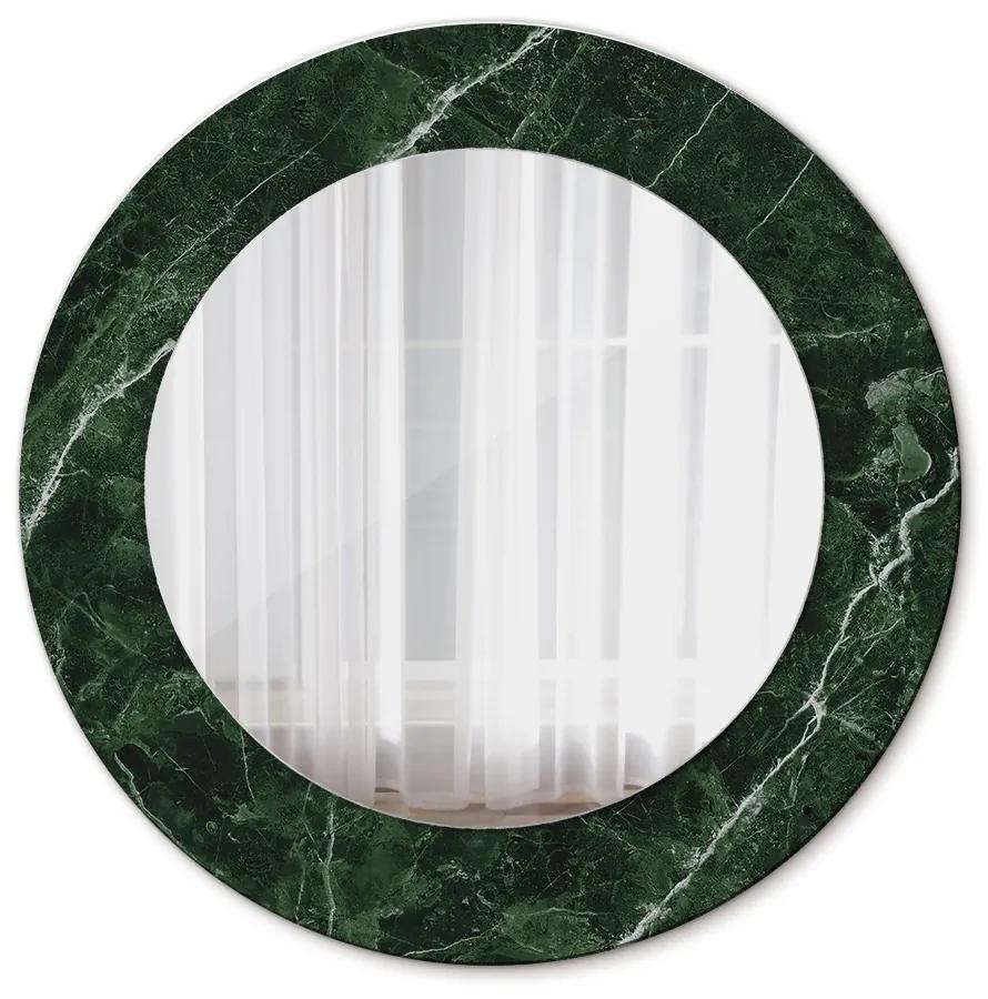 Okrúhle ozdobné zrkadlo na stenu Zelený mramor fi 50 cm