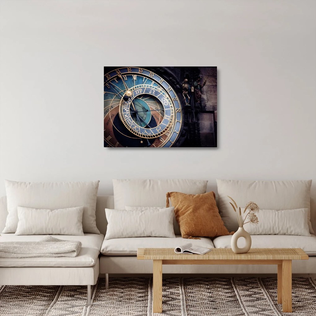 Sklenený obraz - Orloj, Praha (70x50 cm)