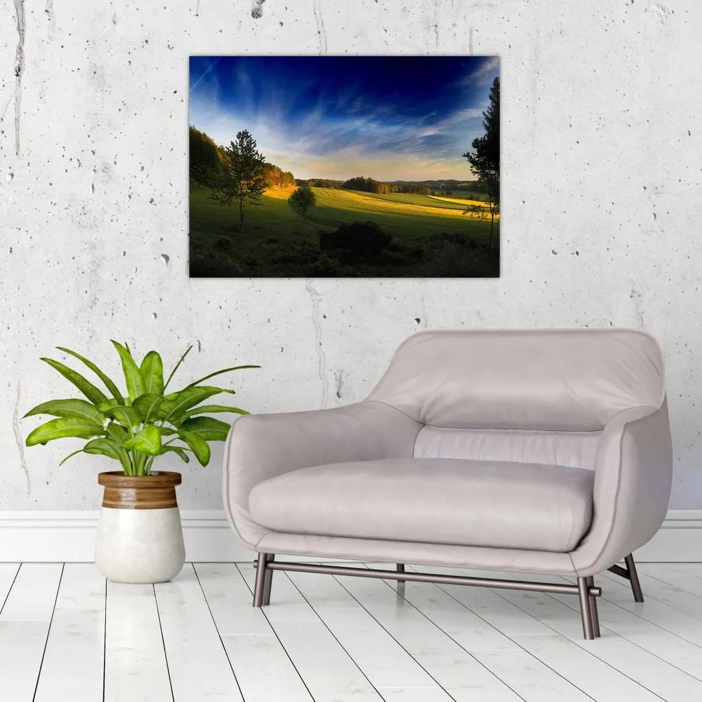 Sklenený obraz - Horská lúka (70x50 cm)