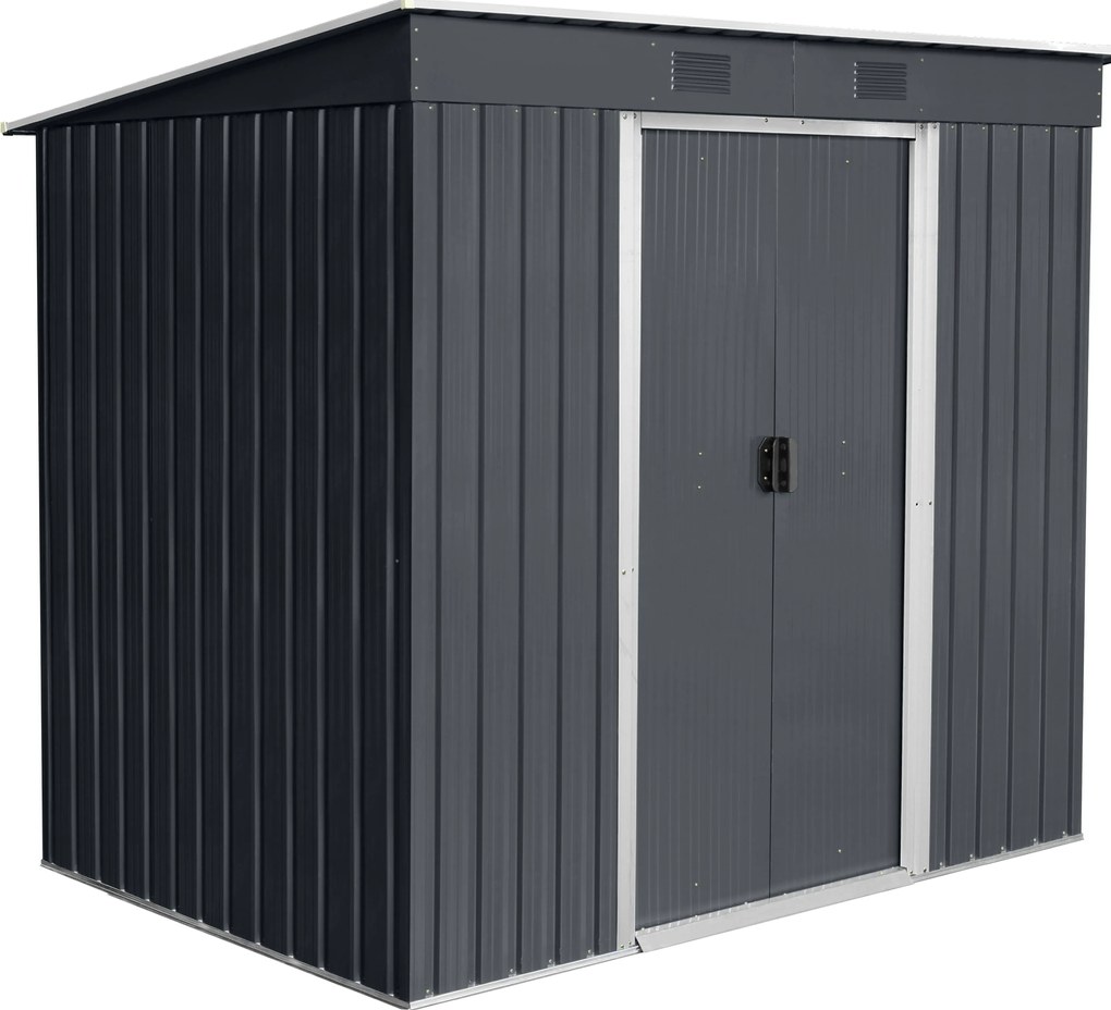 Záhradný domček BestBerg ZD-67AW / 4,3 m² / 197 × 217 × 202 cm / antracit/biela