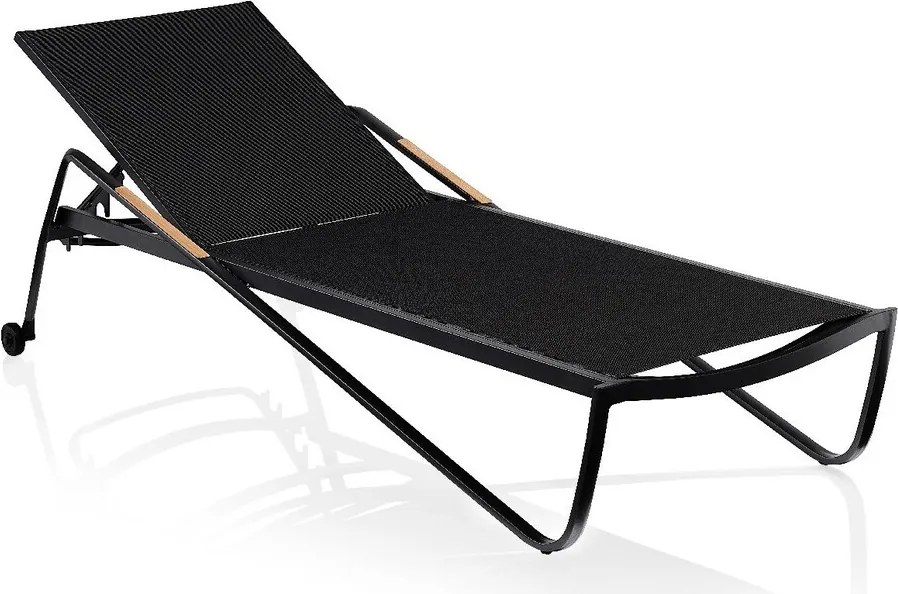 KETTLER DIAMOND hliníkové ležadlo s teakovými opierkami