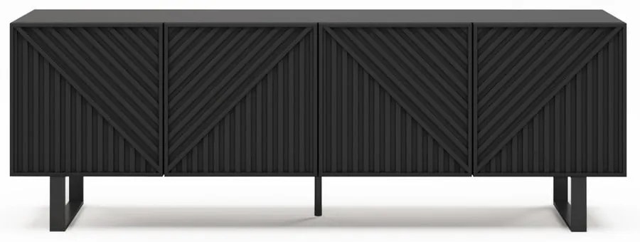 Čierny TV stolík 161x55x35 cm Peta – Marckeric