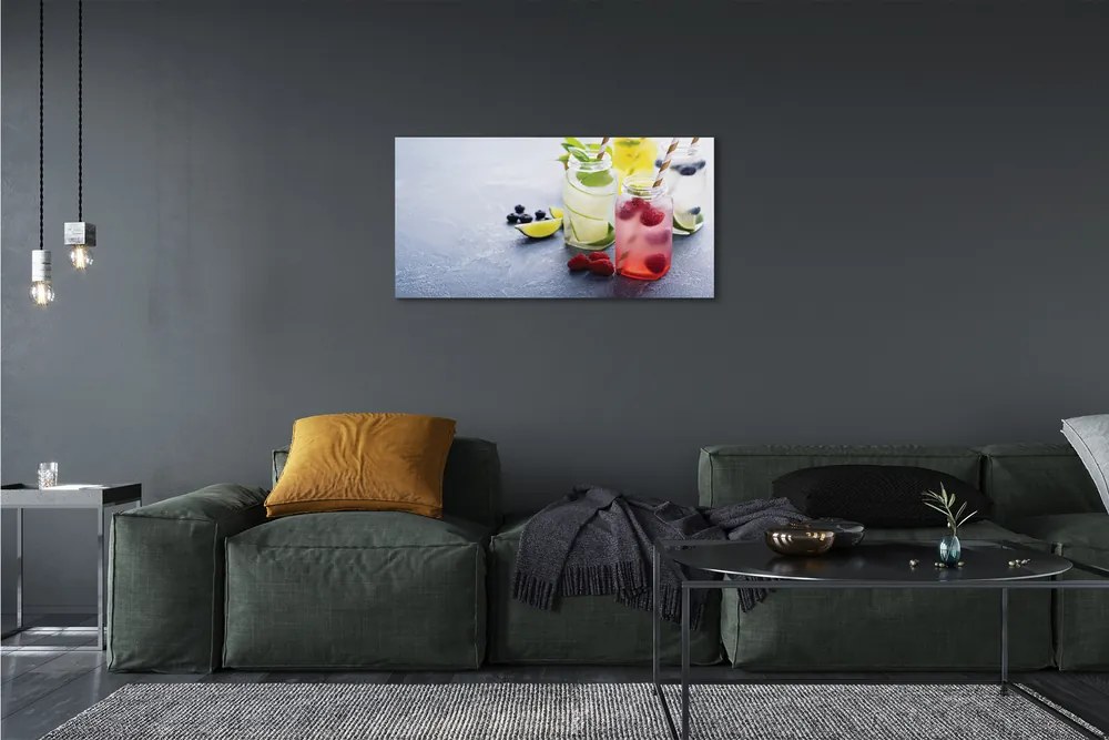 Obraz canvas Koktejl malina vápno citrón 120x60 cm