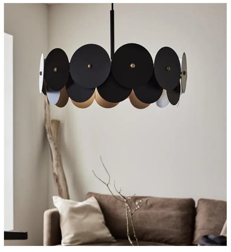 Čierne závesné stropné svietidlo Markslöjd Vegas, ø 53 cm