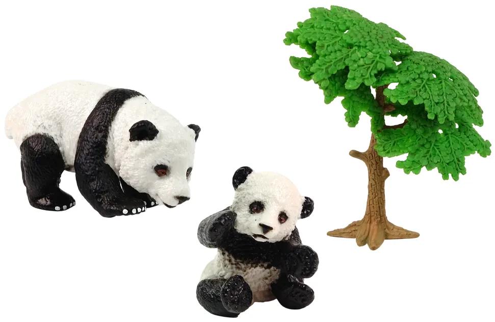 LEAN TOYS Figúrka – Panda s mláďatkami
