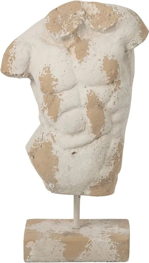 Béžová antik dekorácia pánske torzo Antiqou French - 36*18*67 cm