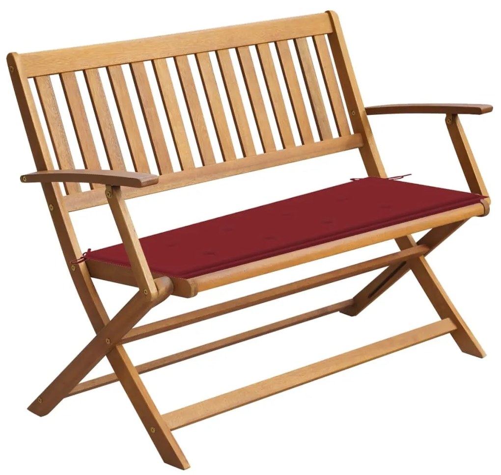 vidaXL Záhradná lavička s podložkou 120 cm akáciový masív
