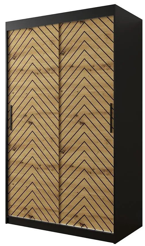 Skriňa Jodełka 1 120 čierna/dub Artisan/čierna