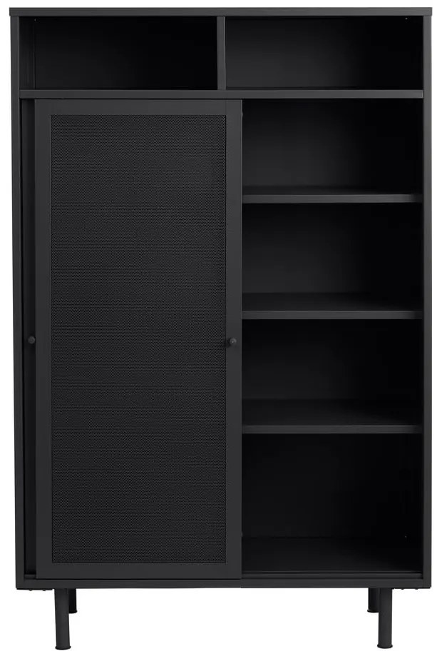 Čierna kovová skrinka s posuvnými dverami 90x140x40 cm Veep – Unique Furniture