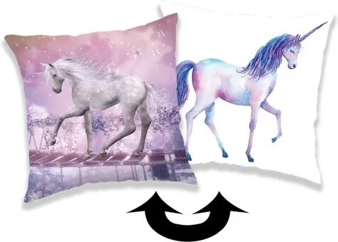 Jerry Fabrics Obliečka na vankúšik s flitrami Unicorn 01, 40 x 40 cm