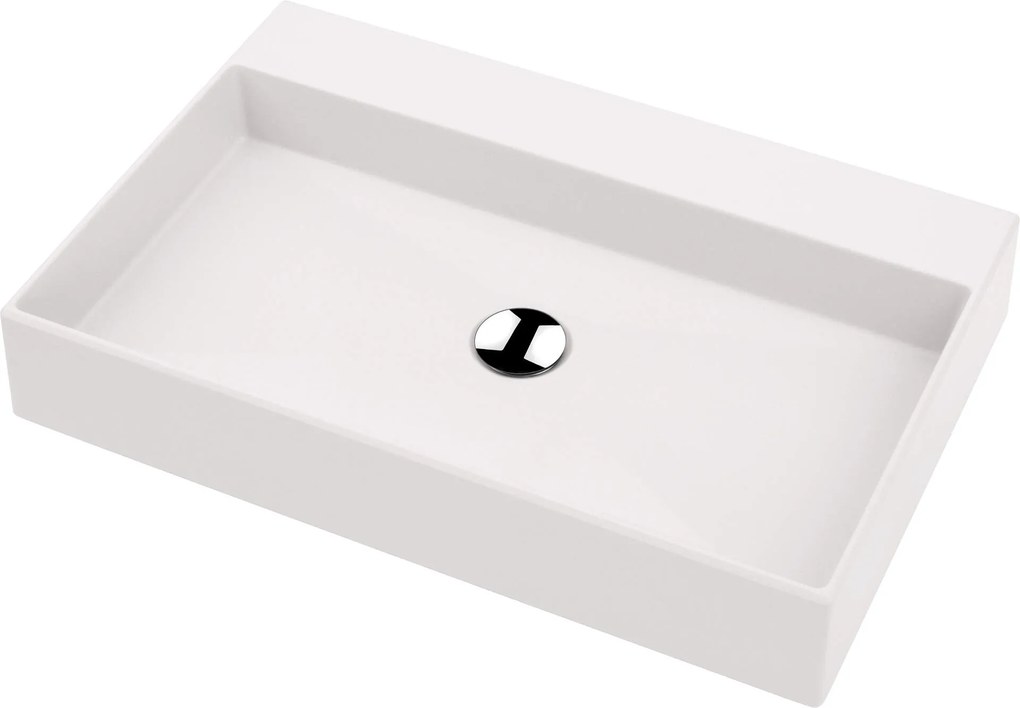Deante Correo, granitové umývadlo na dosku 600x400x100 mm, biela, CQR_AU6S